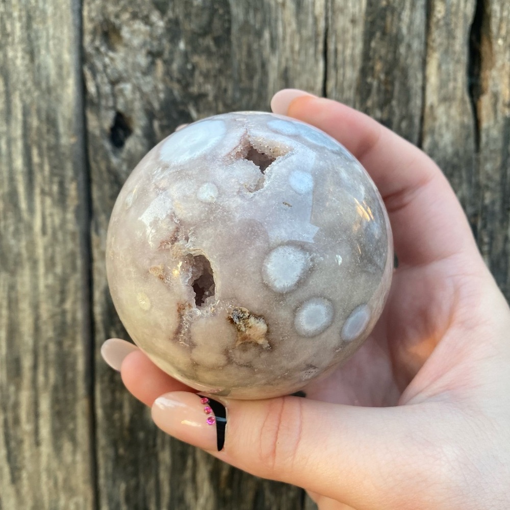 ☁️ pink amethyst druzy crystal sphere